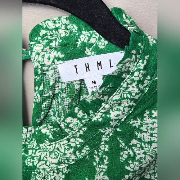 THML 100% Cotton Embroidered Abstract Flutter Sleeve Top, Medium - Picture 3 of 4